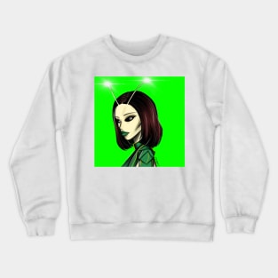 praying mantis bug alien girl ecopop artwork Crewneck Sweatshirt